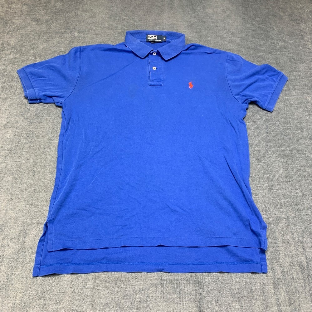 Polo By Ralph Lauren Shirt Mens Medium Blue Cotton Hi Lo Hem Golf Sportswear